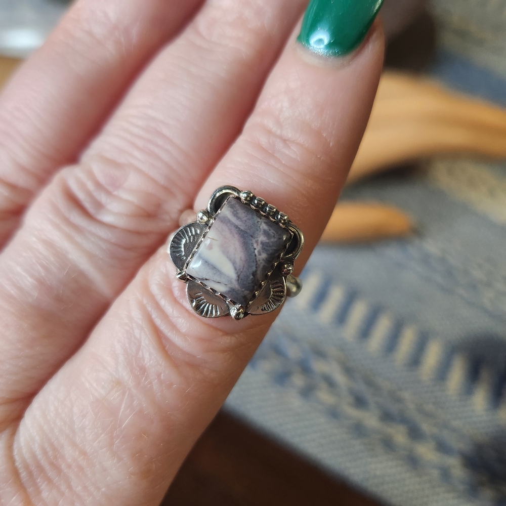 Porcelain Jasper Sterling Silver Ring | 925 Statement Stone | Boho Artisan - Picture 11 of 14